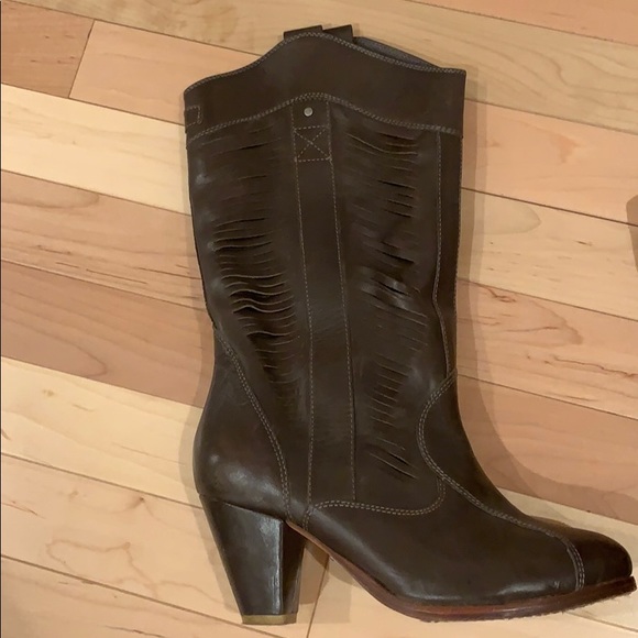 Diesel grey leather boots - Picture 2 of 4